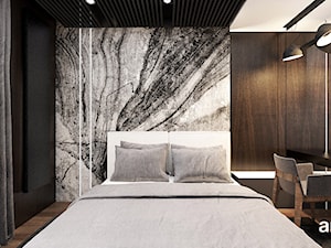 LOOK #61 | Wnętrza apartamentu - Średnia brązowa czarna szara sypialnia, styl nowoczesny - zdjęcie od ARTDESIGN architektura wnętrz