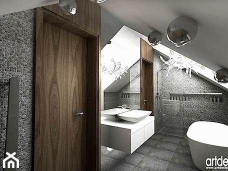 Aranżacje wnętrz - Łazienka: projekt łazienki na poddaszu - ARTDESIGN architektura wnętrz. Przeglądaj, dodawaj i zapisuj najlepsze zdjęcia, pomysły i inspiracje designerskie. W bazie mamy już prawie milion fotografii!