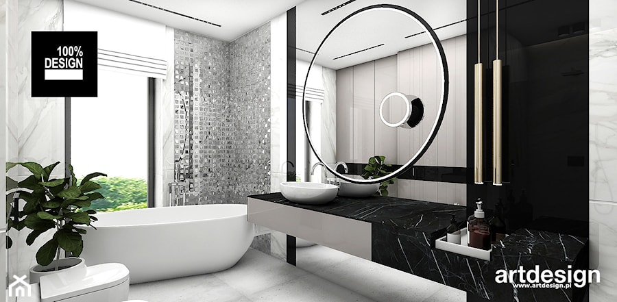 Nowoczesna łazienka z wanną wolnostojącą - zdjęcie od ARTDESIGN architektura wnętrz