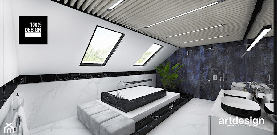 aranżacja wygodnej łazienki na poddaszu - zdjęcie od ARTDESIGN architektura wnętrz