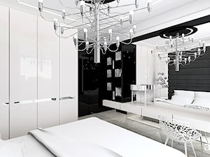 SHOW-OFF | Wnętrza apartamentu - Duża biała sypialnia, styl nowoczesny - zdjęcie od ARTDESIGN architektura wnętrz