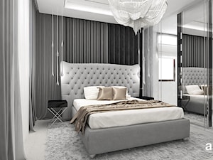 COUNT TO THREE | Wnętrza apartamentu - Mała szara sypialnia, styl glamour - zdjęcie od ARTDESIGN architektura wnętrz