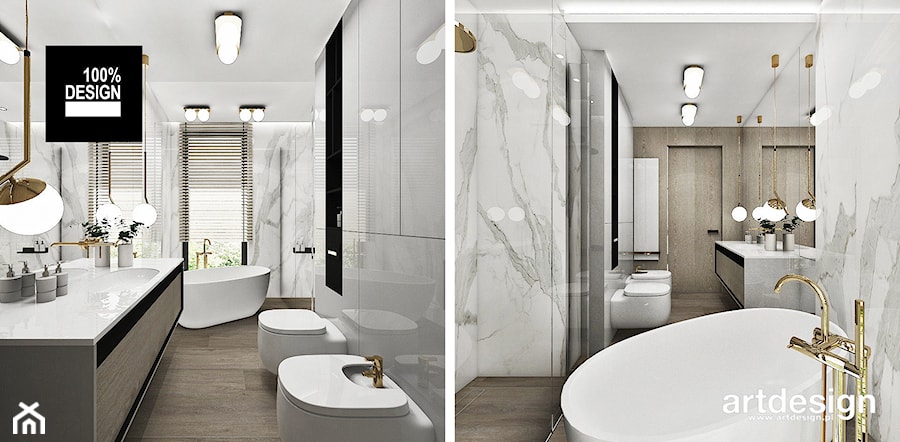 Jasna łazienka w stylu nowoczesnym - zdjęcie od ARTDESIGN architektura wnętrz