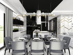 LISTEN TO MY HEARTBEAT | I | Wnętrza domu - Średnia biała jadalnia w salonie w kuchni, styl nowoczesny - zdjęcie od ARTDESIGN architektura wnętrz