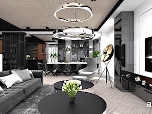 salon z jadalnią w apartamencie - zdjęcie od ARTDESIGN architektura wnętrz