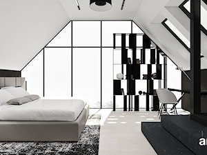 nowoczesna sypialnia z dużym przeszkleniem - zdjęcie od ARTDESIGN architektura wnętrz