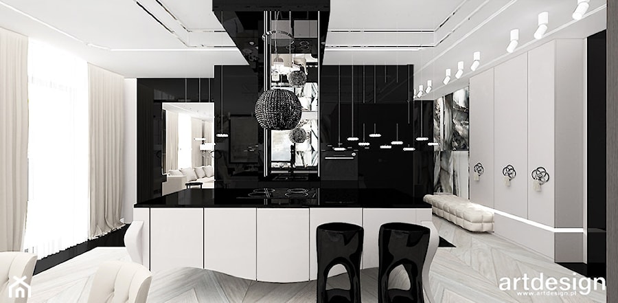 SHOW-OFF | Wnętrza apartamentu - Duża kuchnia, styl nowoczesny - zdjęcie od ARTDESIGN architektura wnętrz