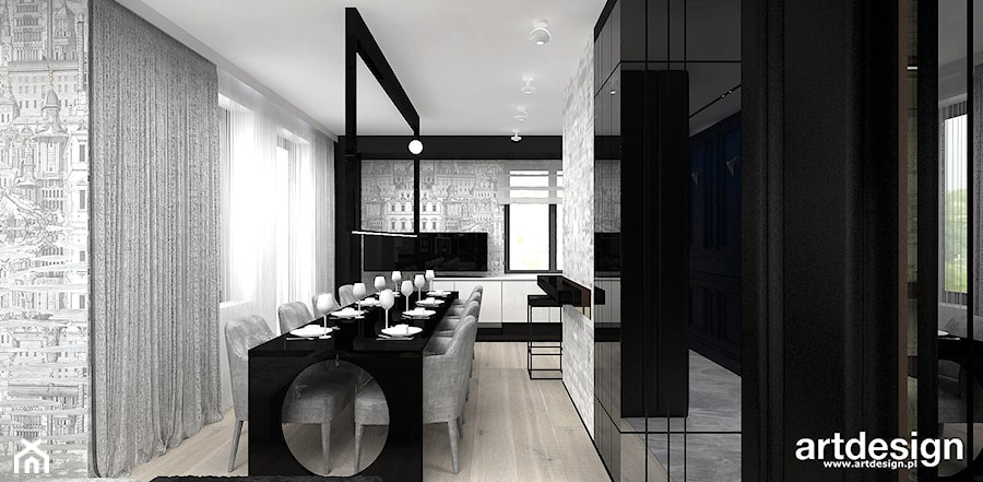 READ BETWEEN THE LINES | I | Wnętrza apartamentu - Średnia szara jadalnia w kuchni, styl nowoczesny - zdjęcie od ARTDESIGN architektura wnętrz