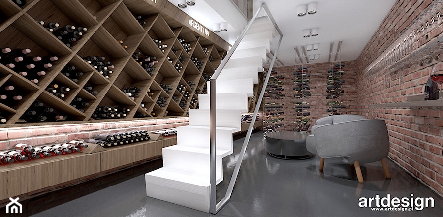 projekt luksusowej piwniczki na wino - zdjęcie od ARTDESIGN architektura wnętrz