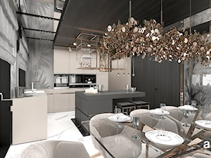 CATCH THE WIND | I | Wnętrza domu - Średnia czarna szara jadalnia w kuchni, styl nowoczesny - zdjęcie od ARTDESIGN architektura wnętrz