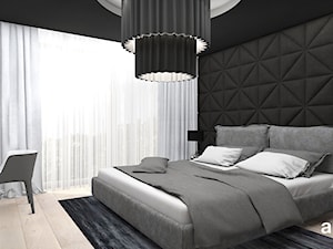THE BRAINS OF THE OPERATION | I | Wnętrza domu - Duża biała czarna z biurkiem sypialnia, styl nowoczesny - zdjęcie od ARTDESIGN architektura wnętrz