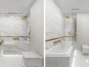Biała łazienka ze złotymi akcentami - zdjęcie od ARTDESIGN architektura wnętrz