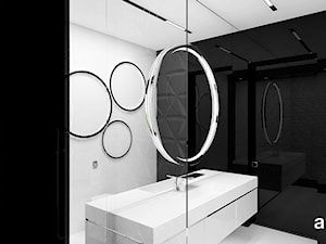 MAKE IT HAPPEN | I | Wnętrza domu - Mała bez okna z lustrem łazienka, styl minimalistyczny - zdjęcie od ARTDESIGN architektura wnętrz
