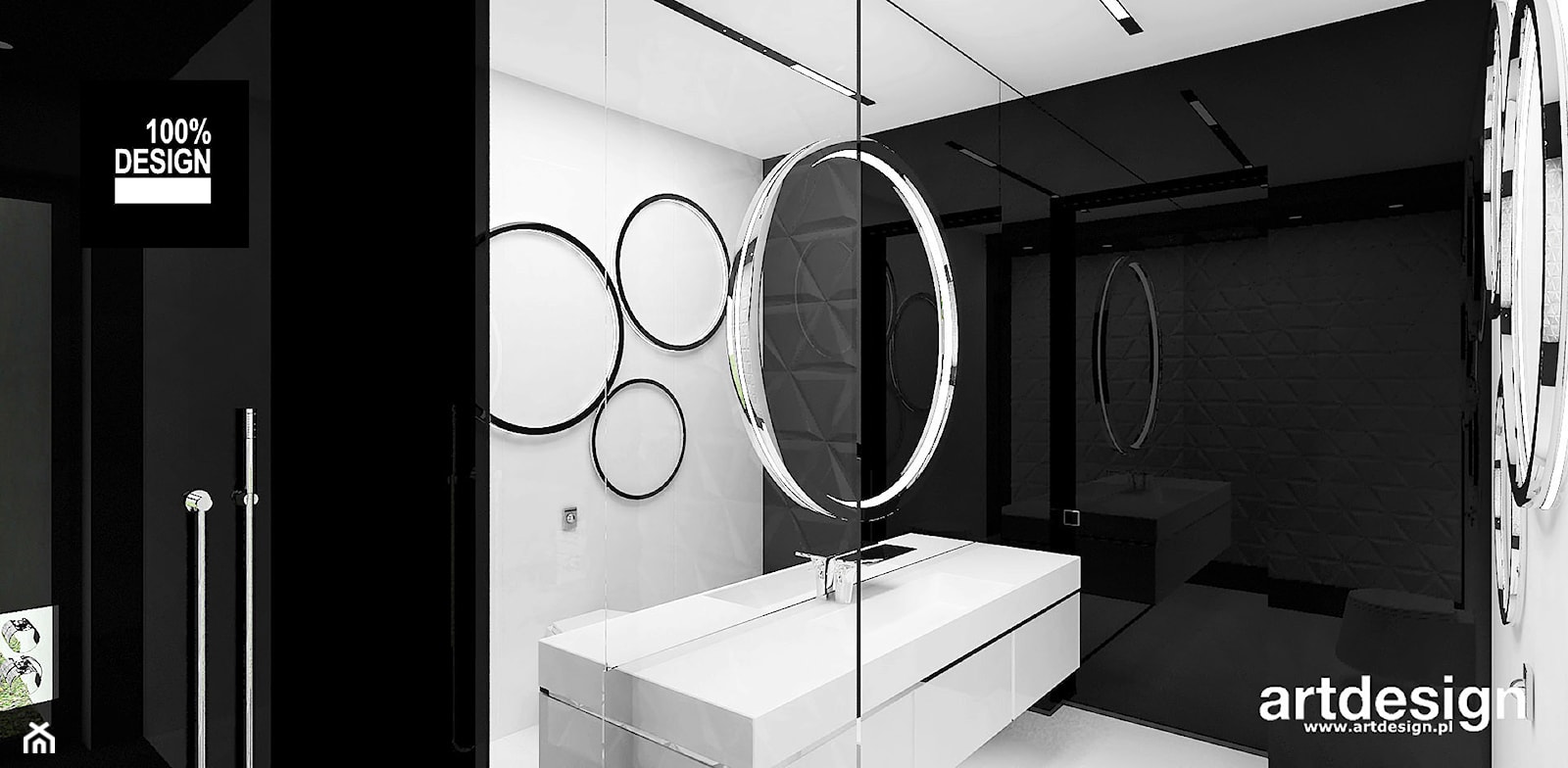 MAKE IT HAPPEN | I | Wnętrza domu - Mała bez okna z lustrem łazienka, styl minimalistyczny - zdjęcie od ARTDESIGN architektura wnętrz - Homebook