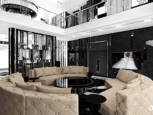 LIKE A MILLION DOLLARS | I | Wnętrza rezydencji - Duży biały czarny salon - zdjęcie od ARTDESIGN architektura wnętrz