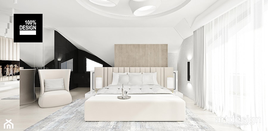 jasna aranżacja sypialni - zdjęcie od ARTDESIGN architektura wnętrz
