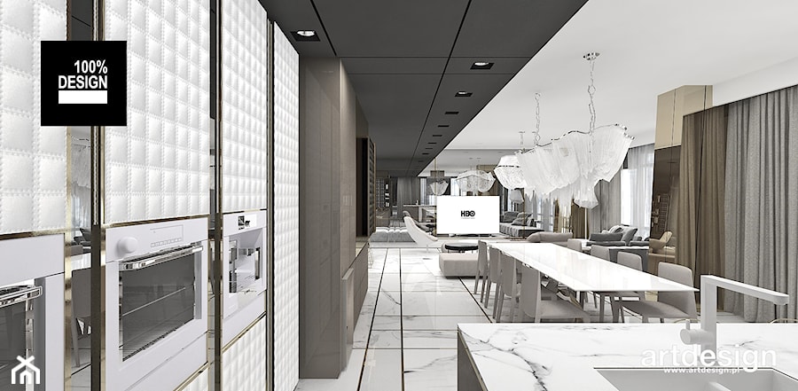 GOLDFINGER | Wnętrza apartamentu - Kuchnia, styl nowoczesny - zdjęcie od ARTDESIGN architektura wnętrz