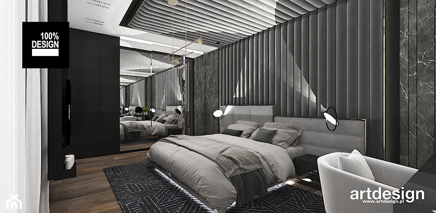 sypialnia z tapicerowanym zagłówkiem - zdjęcie od ARTDESIGN architektura wnętrz