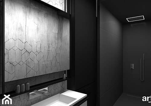 READ BETWEEN THE LINES | II | Wnętrza apartamentu - Mała na poddaszu bez okna łazienka, styl nowoczesny - zdjęcie od ARTDESIGN architektura wnętrz