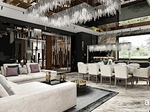 luksusowa aranżacja salonu z jadalnią - zdjęcie od ARTDESIGN architektura wnętrz