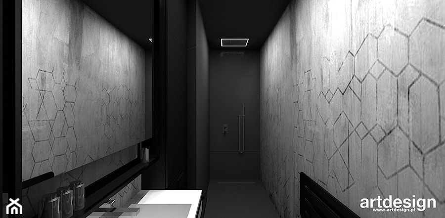 READ BETWEEN THE LINES | II | Wnętrza apartamentu - Średnia na poddaszu bez okna łazienka, styl nowoczesny - zdjęcie od ARTDESIGN architektura wnętrz