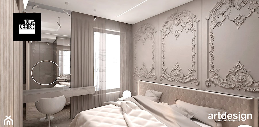 klasyka i nowoczesność w sypialni - zdjęcie od ARTDESIGN architektura wnętrz