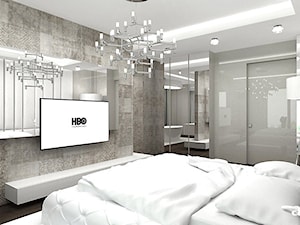EASIER SAID THAN DONE | II | Wnętrza rezydencji - Duża biała szara sypialnia z łazienką, styl nowoczesny - zdjęcie od ARTDESIGN architektura wnętrz