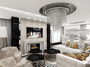 FEMME FATALE | I | Wnętrza apartamentu - Duży biały salon, styl glamour - zdjęcie od ARTDESIGN architektura wnętrz