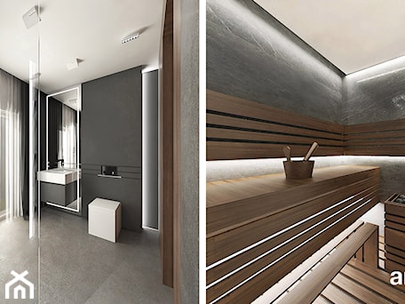 Aranżacje wnętrz - Łazienka: projekt łazienki z sauną - ARTDESIGN architektura wnętrz. Przeglądaj, dodawaj i zapisuj najlepsze zdjęcia, pomysły i inspiracje designerskie. W bazie mamy już prawie milion fotografii!