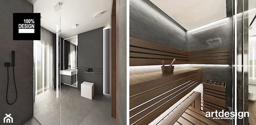 projekt łazienki z sauną - zdjęcie od ARTDESIGN architektura wnętrz