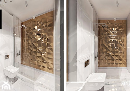 efektowna łazienka ze złotym akcentem - zdjęcie od ARTDESIGN architektura wnętrz