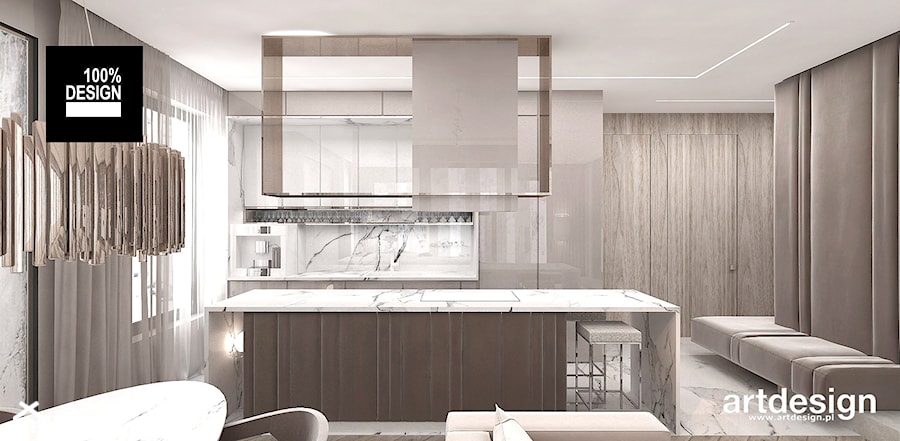 nowoczesna kuchnia w apartamencie - zdjęcie od ARTDESIGN architektura wnętrz