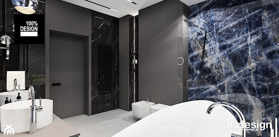 Szaro-niebieska łazienka - zdjęcie od ARTDESIGN architektura wnętrz