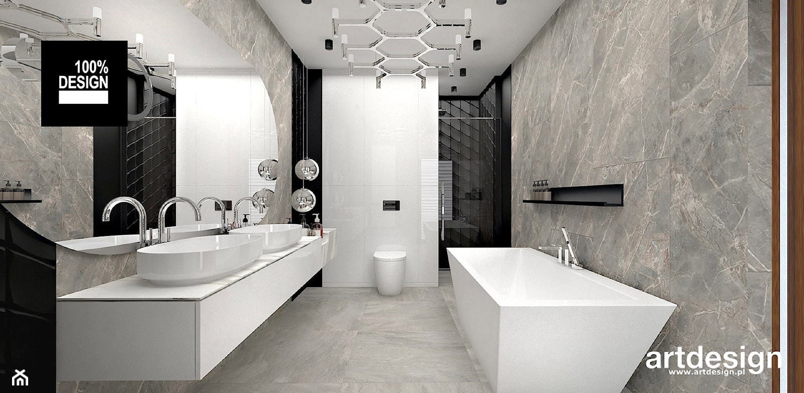 Aranżacja nowoczesnej łazienki - zdjęcie od ARTDESIGN architektura wnętrz - Homebook