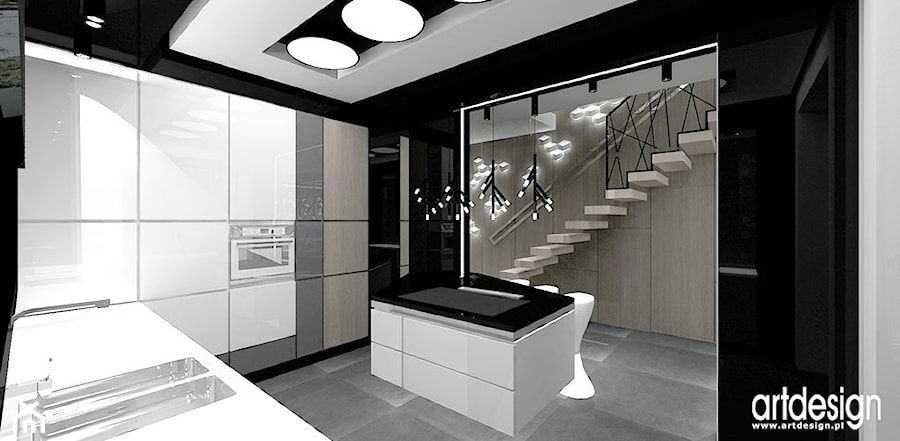 wyspa w kuchni - projektowanie wnętrza - zdjęcie od ARTDESIGN architektura wnętrz