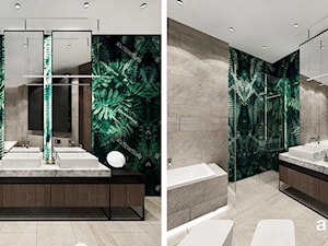 łazienka z motywem roślinnym - zdjęcie od ARTDESIGN architektura wnętrz