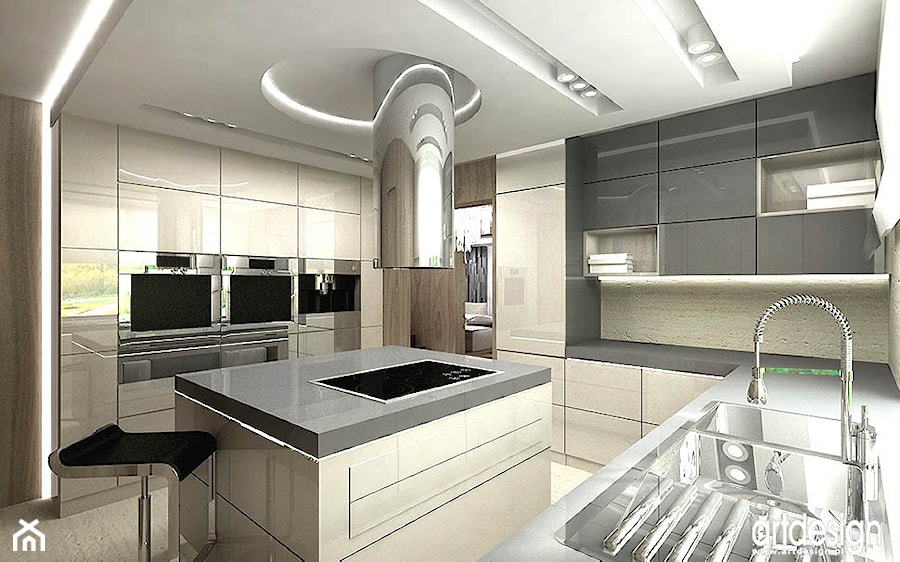 wyspa w kuchni - funkcjonalne rozwiązania - projekty - zdjęcie od ARTDESIGN architektura wnętrz