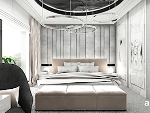 IT IS LIKE OXYGEN | II | Wnętrza domu - Średnia biała szara sypialnia z balkonem / tarasem, styl nowoczesny - zdjęcie od ARTDESIGN architektura wnętrz