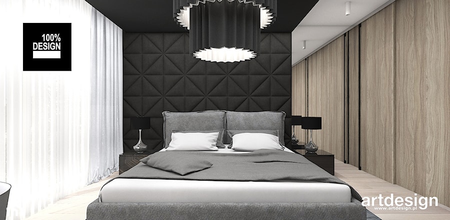 THE BRAINS OF THE OPERATION | I | Wnętrza domu - Duża beżowa biała czarna sypialnia, styl nowoczesny - zdjęcie od ARTDESIGN architektura wnętrz