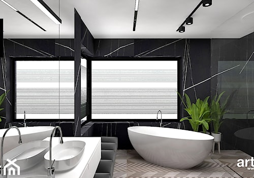 LIKE A DUCK TO WATER | II | Wnętrza domu - Duża z lustrem łazienka z oknem, styl nowoczesny - zdjęcie od ARTDESIGN architektura wnętrz