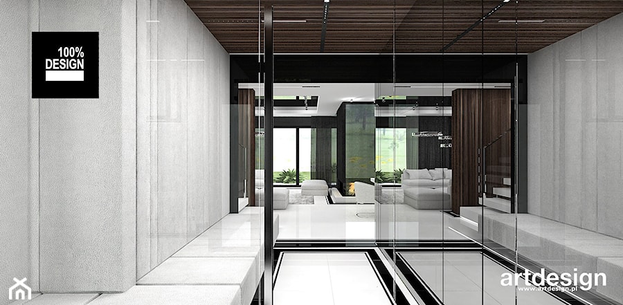 MAKE IT HAPPEN | I | Wnętrza domu - Duży szary hol / przedpokój, styl minimalistyczny - zdjęcie od ARTDESIGN architektura wnętrz
