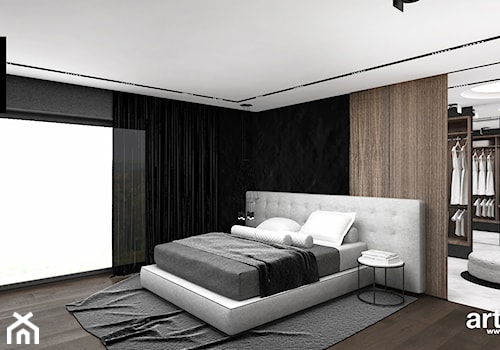 minimalistyczna sypialnia z garderobą - zdjęcie od ARTDESIGN architektura wnętrz