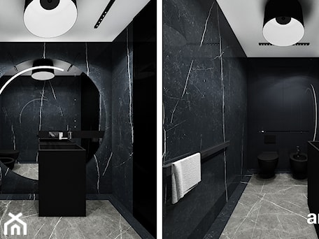 Aranżacje wnętrz - Łazienka: Projekt łazienki w ciemnych kolorach - ARTDESIGN architektura wnętrz. Przeglądaj, dodawaj i zapisuj najlepsze zdjęcia, pomysły i inspiracje designerskie. W bazie mamy już prawie milion fotografii!