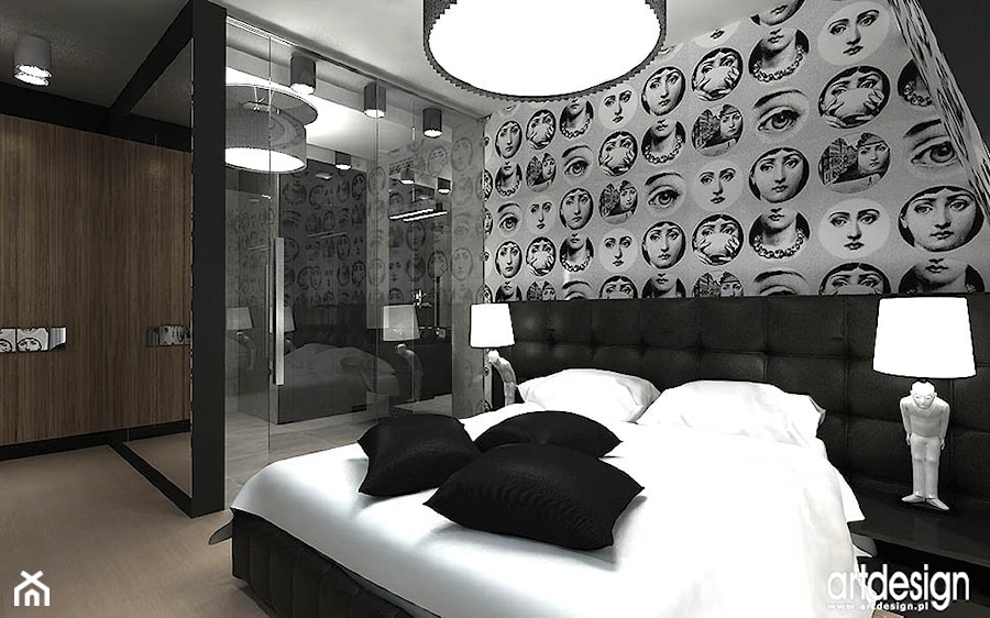 aranżacja sypialni z łazienką - zdjęcie od ARTDESIGN architektura wnętrz