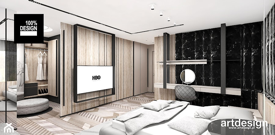 sypialnia z garderobą - zdjęcie od ARTDESIGN architektura wnętrz