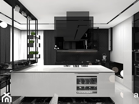 Aranżacje wnętrz - Kuchnia: nowoczesna biało-czarna kuchnia - ARTDESIGN architektura wnętrz. Przeglądaj, dodawaj i zapisuj najlepsze zdjęcia, pomysły i inspiracje designerskie. W bazie mamy już prawie milion fotografii!