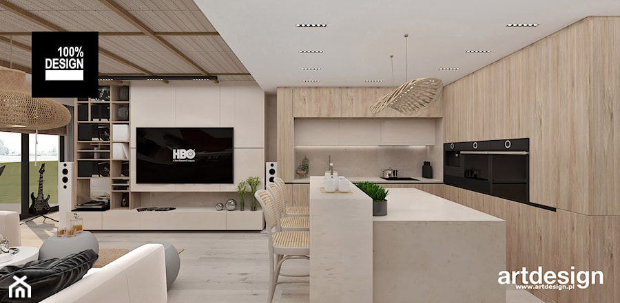 Otwarta kuchnia w apartamencie - zdjęcie od ARTDESIGN architektura wnętrz