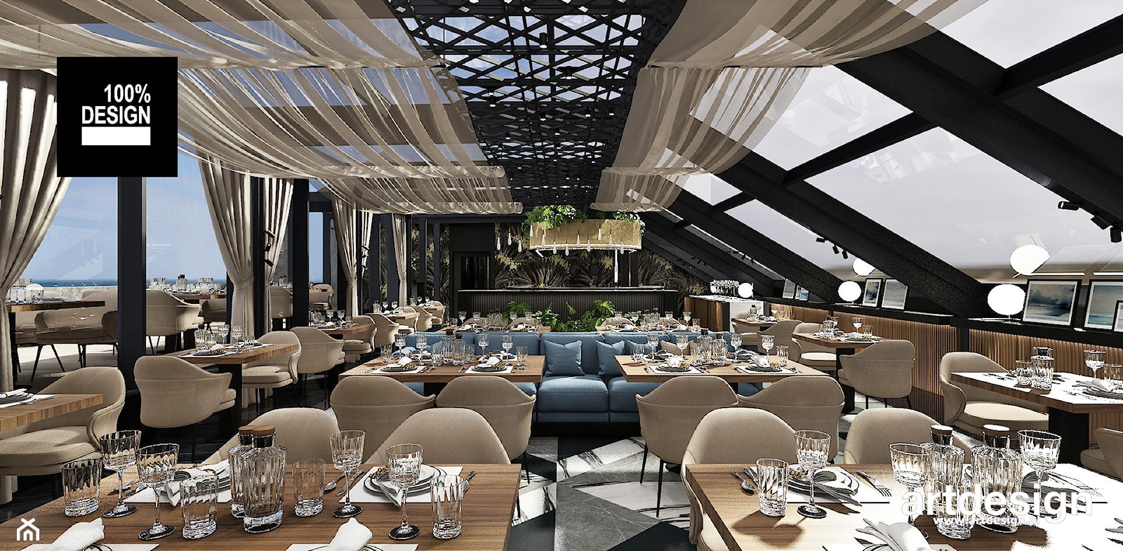 Wystrój restauracji w nadmorskim klimacie - zdjęcie od ARTDESIGN architektura wnętrz - Homebook