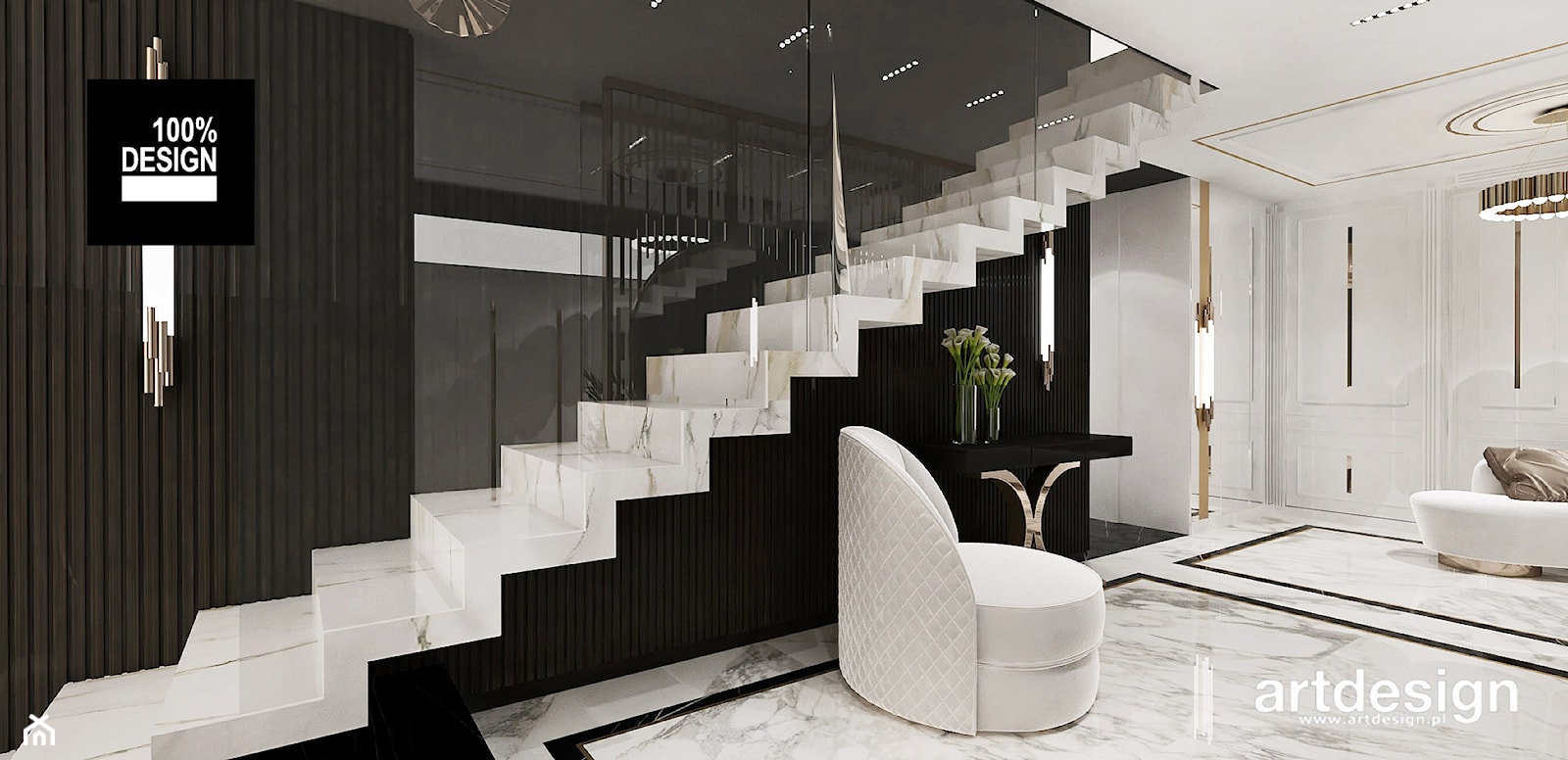 Projekt schodów dywanowych - zdjęcie od ARTDESIGN architektura wnętrz - Homebook