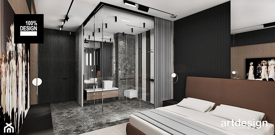Nowoczesna sypialnia z łazienką - zdjęcie od ARTDESIGN architektura wnętrz